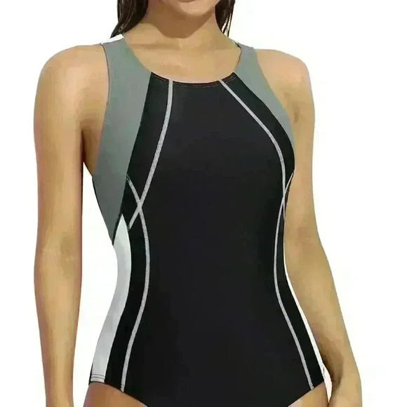 Attraco Athletic One Piece Swimsuit Racerback NWT‎ Size Large - Picture 1 of 11